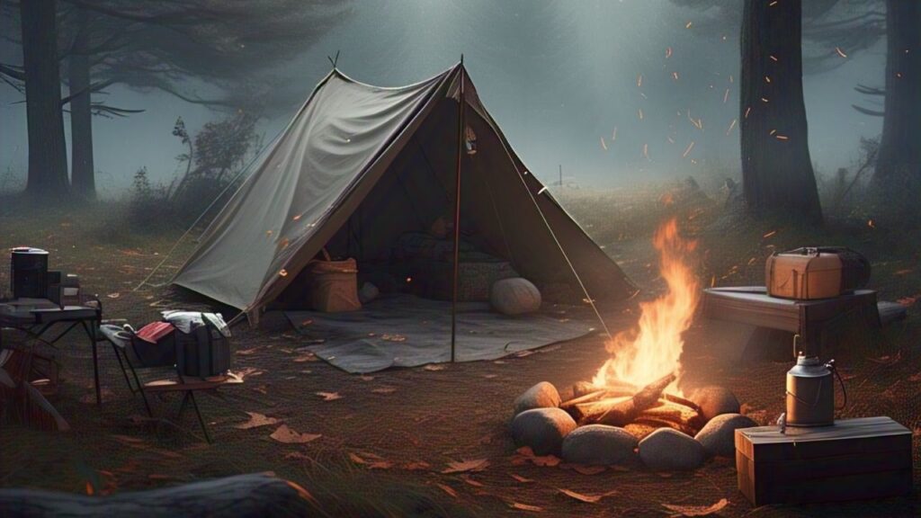 windy camping environment