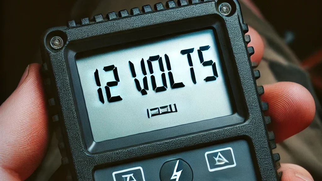 volt meter showing 12 volts