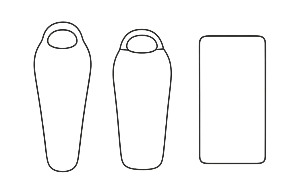 Sleeping bag shapes