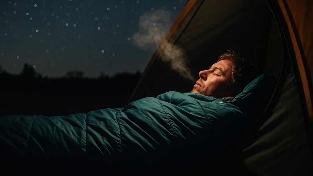 person sleeping in sleeping bag