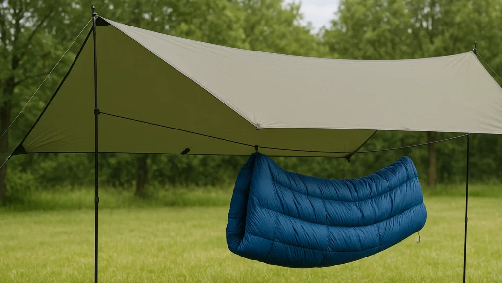 sleeping bag airing out
