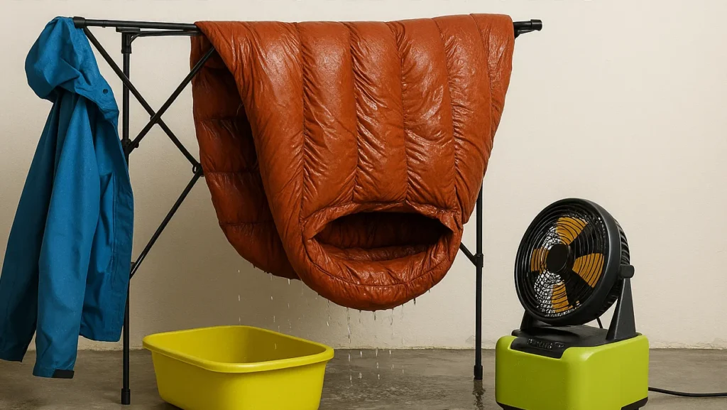 soaking wet sleeping bag